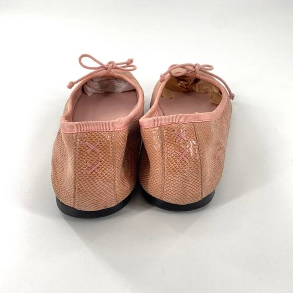 Patricia Green Ballet Flat Snake-Skin Bowtie Pink Size 7.5M - Picture 8 of 10